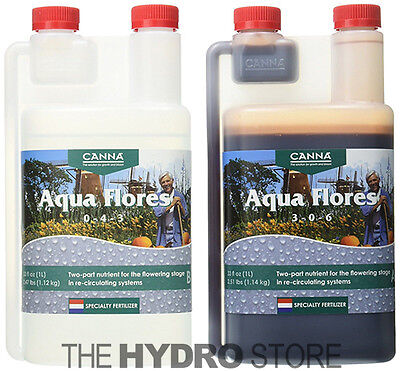 Canna Aqua Flores A & B 1 Liter Set - Hydroponic Nutrient Bloom Flower 1L