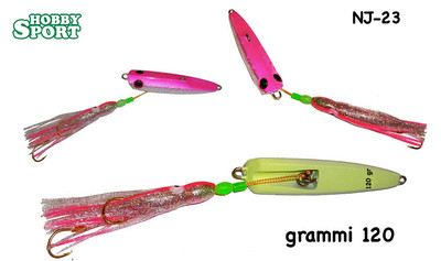INCHIKU JIG SALTY RUBBER 120 GR NJ 23 PINK FLU VINCENT MARE BARCA PAGELLO CERNIA