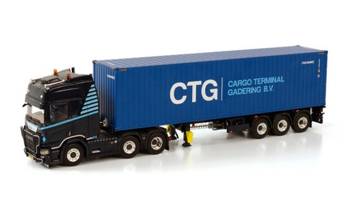 LTR　WSI 1/50 Scania R CR20H 6x2 WSI SCANIA R CR20H 6X2 TWIN STEER TRAILER 3 AXLE w/ 40 FT