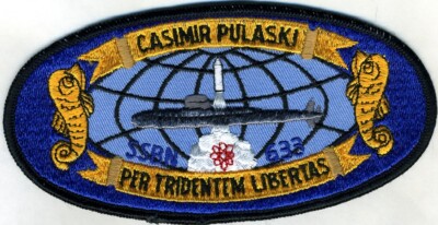 USS Casimir Pulaski SSBN 633 - Submarine Crest 5.75x2.75 in EonT - BCP c5374