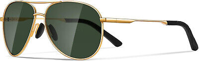 Polarized Classic Aviator Sunglasses Metal Frame UV Blocking Gold Frame Green Le