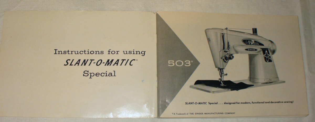 Singer 503 Special-Instruction Manual Slant-O-Matic © 1961 VGC