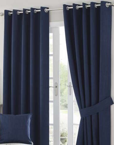 Dunelm mill solar navy eyelet curtains blackout 66 x 90 | in Banbridge