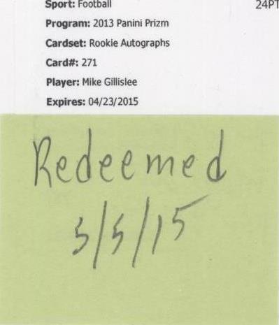 2013 Panini Prizm Mike Gillislee #271