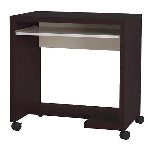 Ikea Mikael Computer Desk Black Brown Complete With Casters