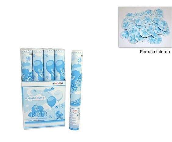 Set 12 Tubo Spara Coriandoli E' Nato Cannone Feste Party Nascita Maschio dfh