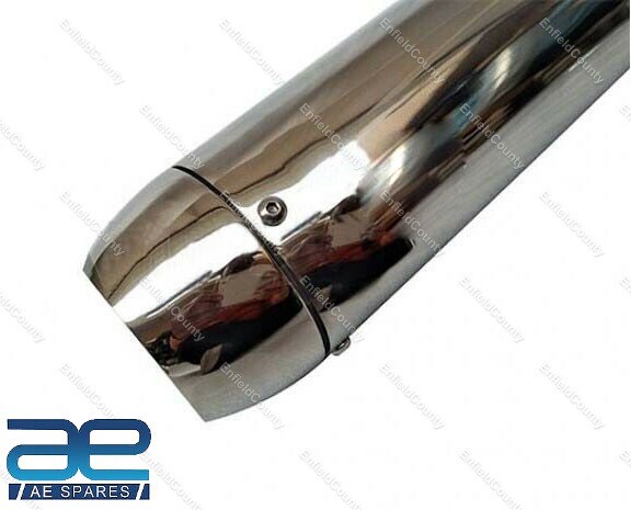 For Royal Enfield Classic 350 500 Silencer Assembly Tapered End Cap Silver  