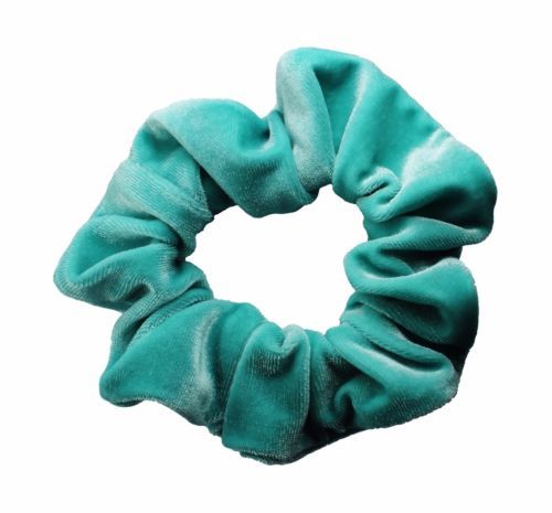 Atelier Des Femmes Velvet Scrunchie in Green Emerald Green Velvet Scrunchie Large – Breezy Tee main image 3