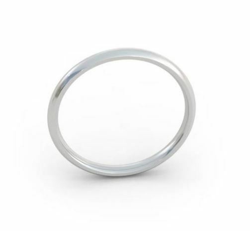 Pre-owned Handmade 14k White Gold Bands 2.5mm Dome Sizes 3 4 5 6 7 8 9 10 11 12 13 14 15 & 1/4 Sz