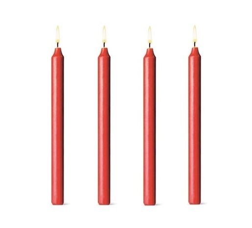 Set 4 Pezzi Candele Cera Profumate Fragranza Fragola Rosse 40g dfh