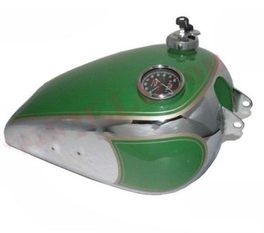 BSA B31 Petrol Fuel Tank With 120 kph Speedo & Cap Green Paint Chrome Plated  