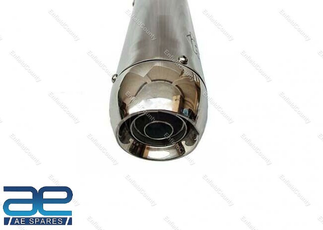 For Royal Enfield Classic 350 500 Silencer Assembly Tapered End Cap Silver  