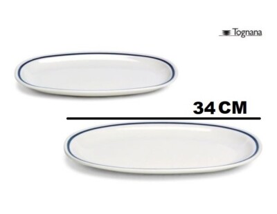 TOGNANA PIATTO OVALE CM.34 PORTATA FILO BLU LINEA AZETA PORCELLANA 1 2024