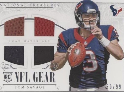2014 NATIONAL TREASURES #RGD-TS TOM SAVAGE BALL/JERSEY RC #85/99