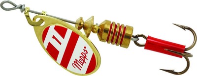 Mepps B1 G/RW Aglia In-Line Spinner 1/8 oz Plain Treble Hook