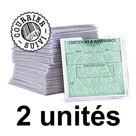 Porte Vignette (X2) Autocollante Pochette Ã©Tiquette Assurance ContrÃ´Le Technique