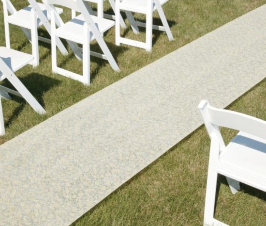 Wedding Accessories Fabric Aisle Runner, Ivory Floral, 100-Feet Church