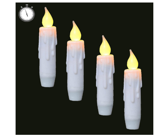 Flameless Taper Candles RealisticBattery Operated Short Taper Candle4.75Inch ...