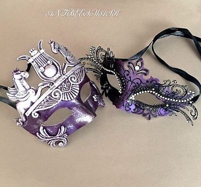 Classic Carnival Purple Silver Accent Roman And Masquerade Ceremony Mask