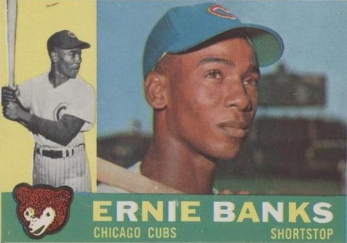 1959 Topps #147: CUBS' CLUBBERS Ernie Banks/Long/Moryn ~ VG+
