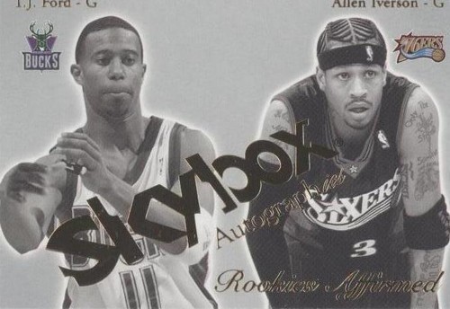 2003-04 Skybox Autographics - Allen Iverson/T.J. Ford #14RE