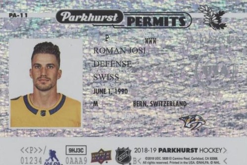 2018-19 Upper Deck Parkhurst - Roman Josi #PA-11
