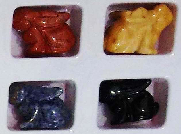 12 Ps luck stone Sculpture Healing reiki rock Gemstone carving Figures Elephant