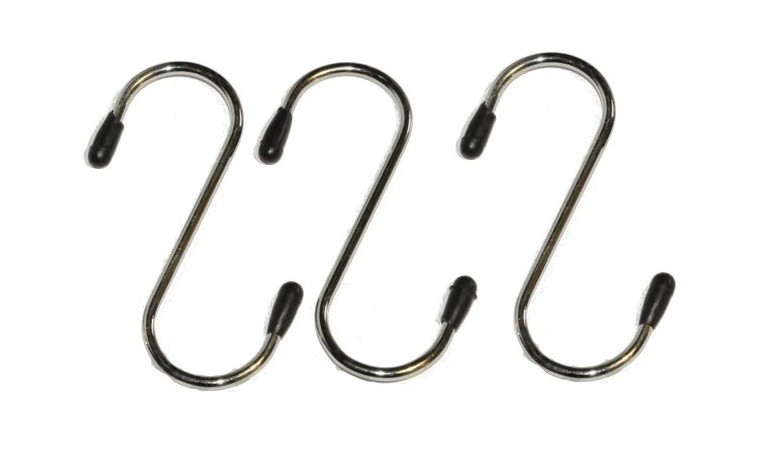 Set 3 Pezzi Ganci A S Appendini Multiuso Acciaio Con Gommino 30x95mm dfh