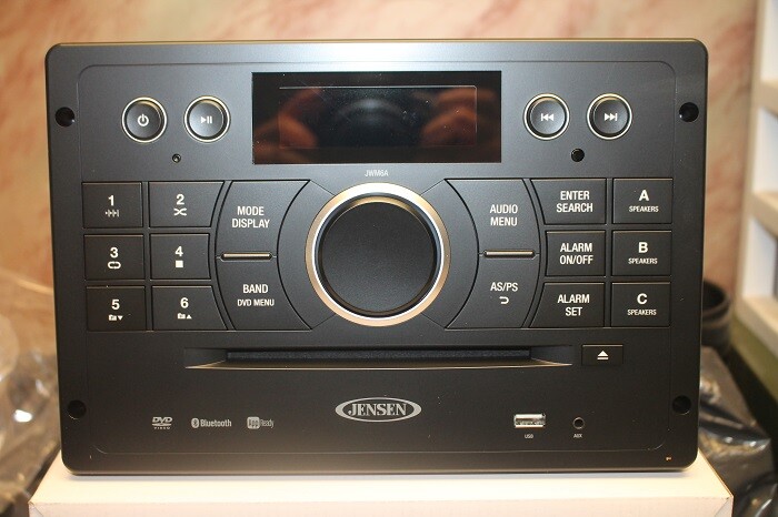Jensen JWM6A Wallmount Stereo DVD/USB/AUX/HDMI/MP3/Bluetooth with App Control