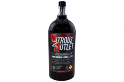50-30120 Nitrous Outlet 2.5 lb Bottle With High Flow Valve & -4 AN Fitting Black