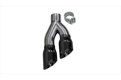 Corsa Twin 4.0'' Side Swept Black PVD Pro-Series Tip Kit Clamp Included Universal