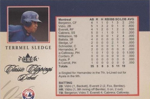 2004 Fleer Classic Clippings - Terrmel Sledge #109