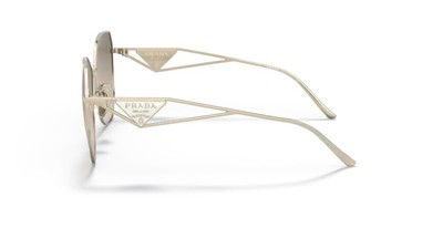 Pre-owned Prada Pr 57ys Zvn3d0 Pale Gold Lt Brown Grad Light Grey 57 Mm Women's Sunglasses