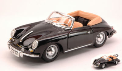 Porsche 356 B Cabriolet 1961 Black 1:24 Model 22078 BBURAGO