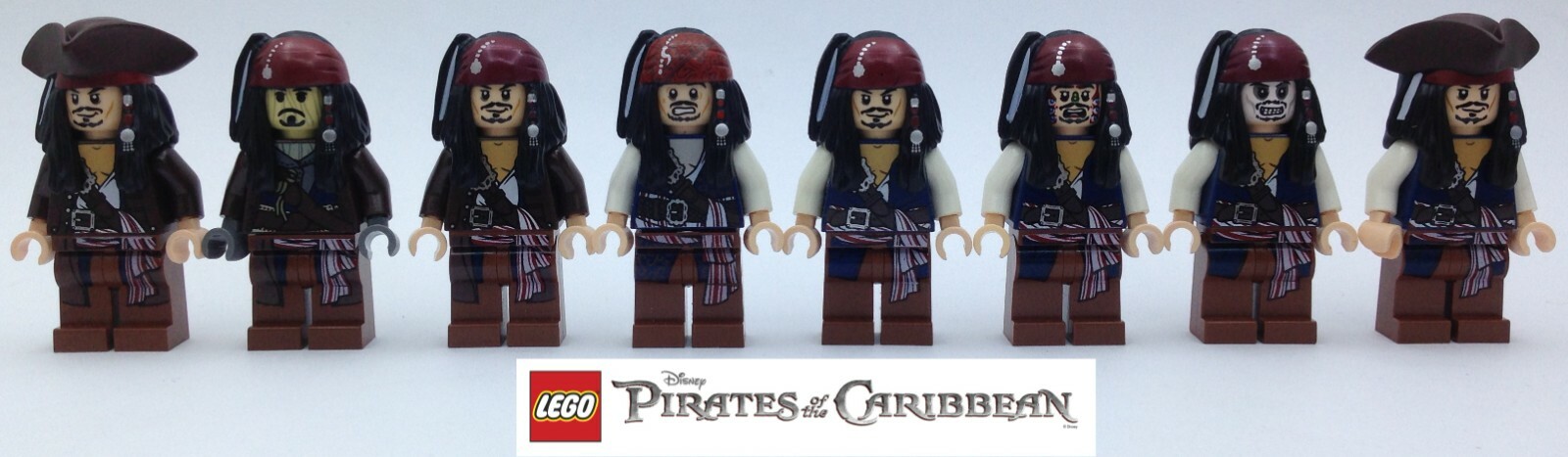 Lego Pirates Of the Caribbean - 8x Complete Lot Captain Jack