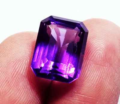 Loose Gemstone Wonderful Natural Violet Amethyst 10.50+ Ct Emerald Cut Certified