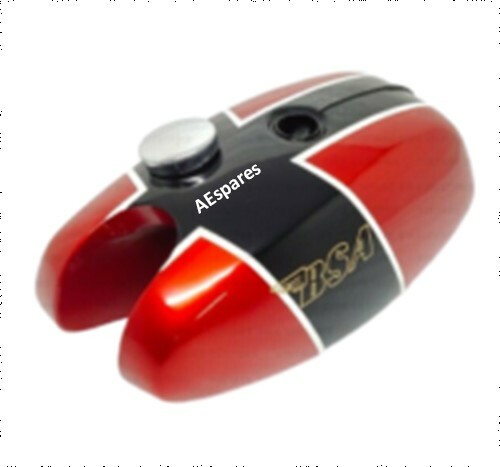 BSA B25 B50 TR25 1971-73 D355 RED & BLACK PAINTED PETROL FUEL GAS TANK  