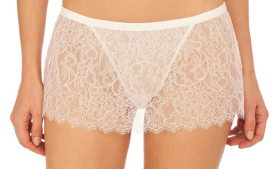 NATORI GAZE LACE SKIRT TANGA EMBROIDERED FLORAL WHITE SIZE S