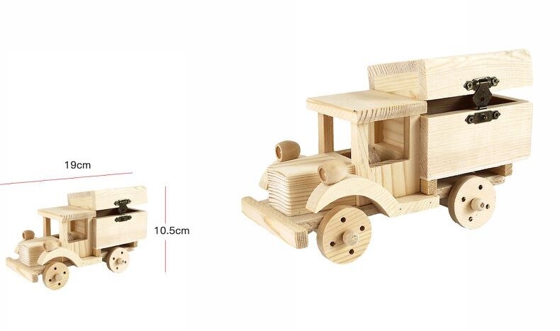 Automobile Furgoncino In Legno Decoupage Decorare Dipingere Portagioie dfh