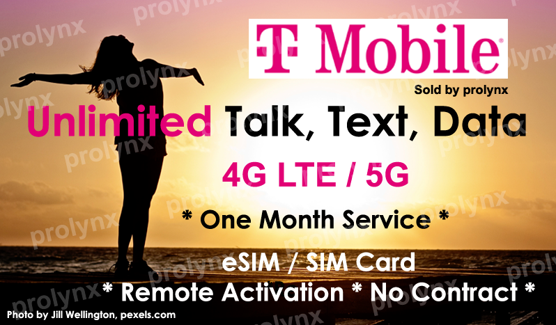 T-Mobile Unlimited Talk Text Data on eSIM / SIM Card Remote Activation 1 Month