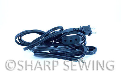 SINGER SEWING MACHINE FEATHERWEIGHT 221 222 301 15 66 DOUBLE LEAD POWER CORD 781