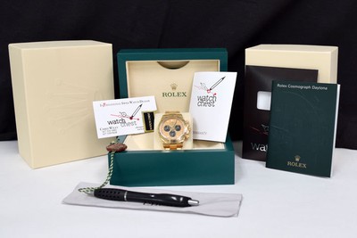 Rolex Daytona Yellow Gold Champagne Paul Newman Dial Rehaut 116528 Watch Chest