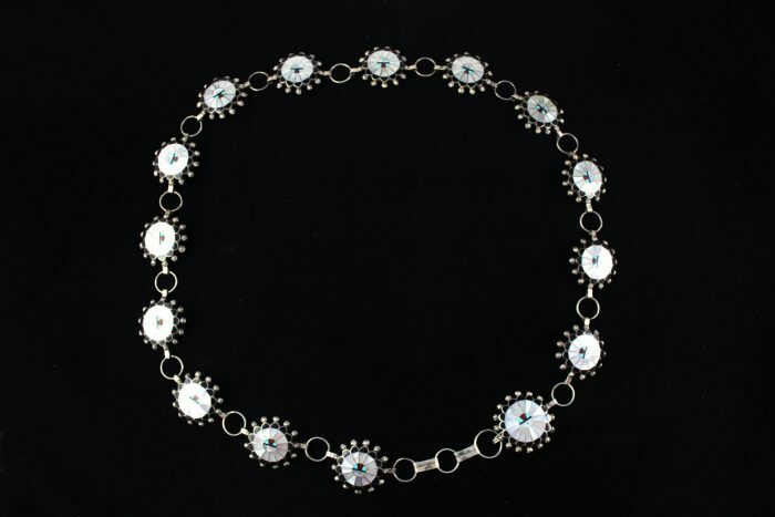 Vintage 1970's Zuni Abel Soseeah Multistone Inlay SUNFACE