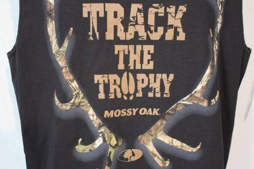 Pre-owned Mossy Oak Mens Tank Top  Muscle T Shirt Medium Deer Hunting Camo Graphic Tee In Black
