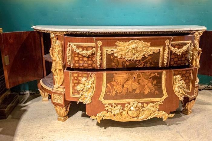Louis XVI Style Commode After Jean-Henri Riesener