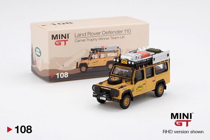 ミニカー MINI GT Land Rover Defender 110 Malaysia Mini GT 1:64 Land Rover Defender 110 1989 Camel Trophy