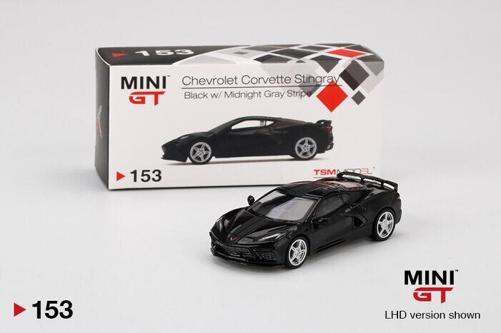 ミニカー MINI GT Chevrolet Corvette Stingray 153 MINI GT 153 Chevrolet Corvette Stingray Black w/ Midnight