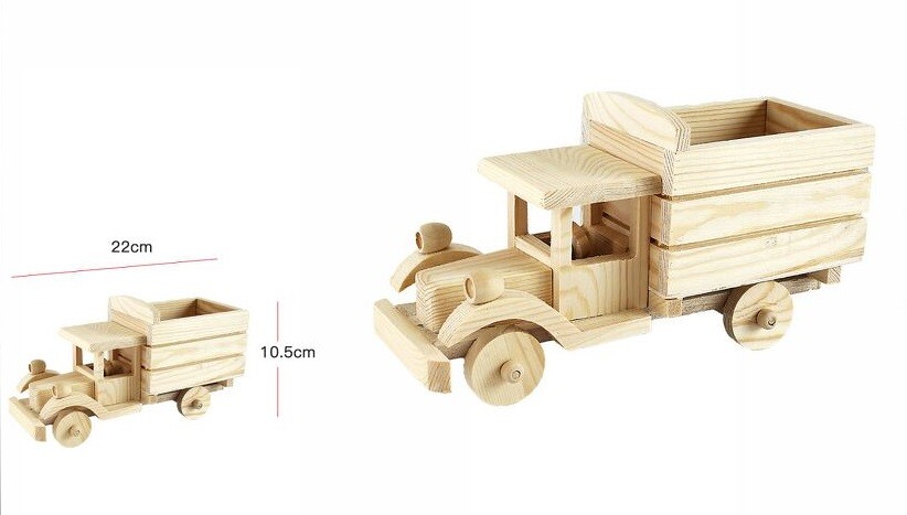 Automobile Furgoncino In Legno Decoupage Decorare Dipingere Portaoggetti dfh