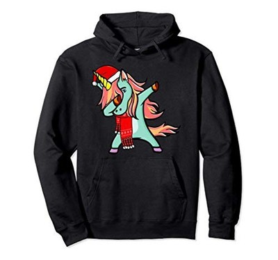 Süßes Dabbing Einhorn Hoodie Lustiges Einhorn Weihnachtskostüm Geschenk für E...
