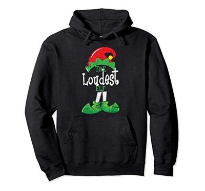 The Loudest Elf Funny Christmas Family Matching Gift Holiday Hoodiefrom JP